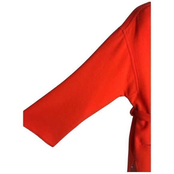 Emanuel Ungaro Bright Orange Open Front Belted Jacket Size 6 Petite - Picture 6 of 9